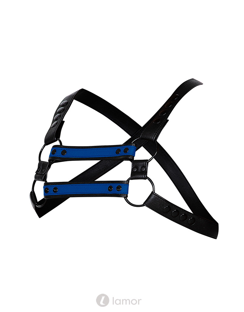 * CUT4MEN 4-way Zwart/blauwe harnas06  van het merk Cut4Men