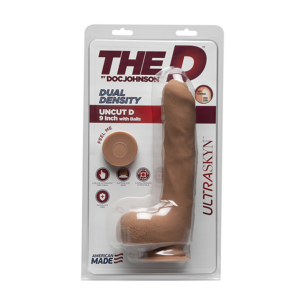 Doc Johnson Uncut D - Realistic ULTRASKYN Dildo met Ballen - 9 / 22 cm