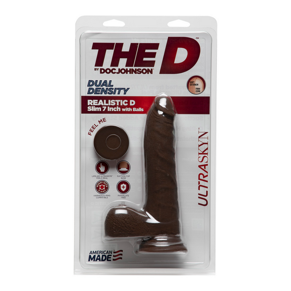 Doc Johnson D Slim - Realistic ULTRASKYN Dildo met Ballen - 7 / 18 cm