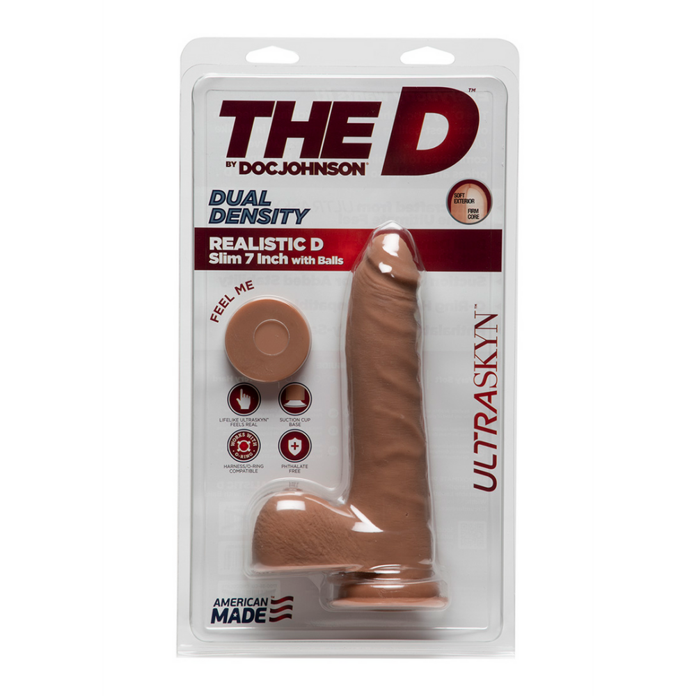 Doc Johnson D Slim - Realistic ULTRASKYN Dildo met Ballen - 7 / 18 cm