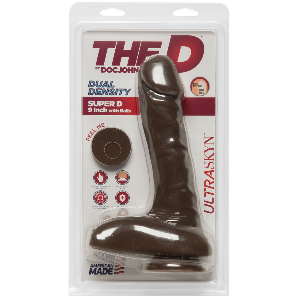 Doc Johnson Super D - Realistic ULTRASKYN Dildo met Ballen - 9 / 22 cm