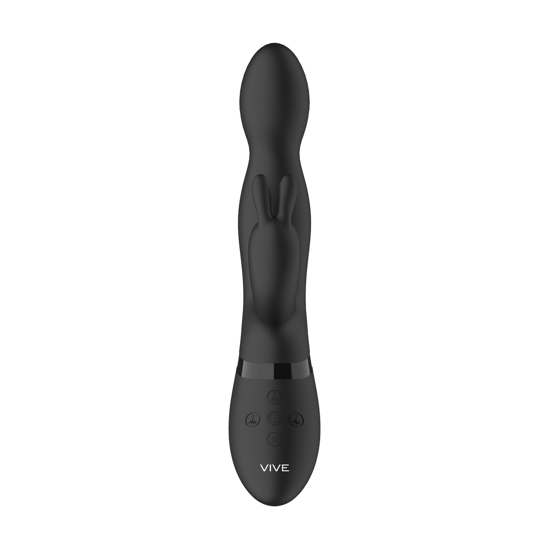 VIVE by Shots Niva - Draaibare Konijnen Vibrator - Zwart