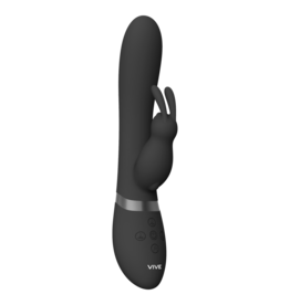 VIVE by Shots Taka - Opblaasbare en Vibrerende Konijnen Vibrator - Zwart
