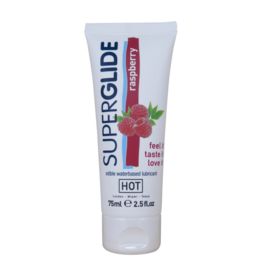 HOT Superglide - Eetbaar Waterbasis Glijmiddel - Framboos - 3 fl oz / 75 ml