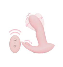 Loveline by Shots Draagbare Vinger Beweging Vibrator met Afstandsbediening - Cherry Chiffon