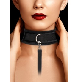 Ouch! by Shots Velvet Verstelbare Halsband met Lijn