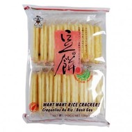 Want Want Senbei rijstcrackers met  groene erwtensmaak 108g