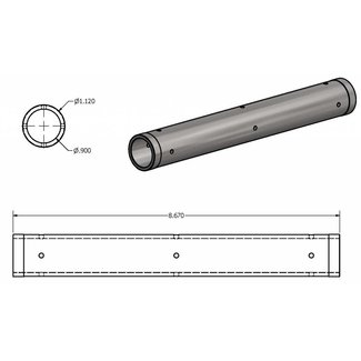 KMT Style Cylinder Spacer, HP Cylinder, SL5, SS, Single Inlet