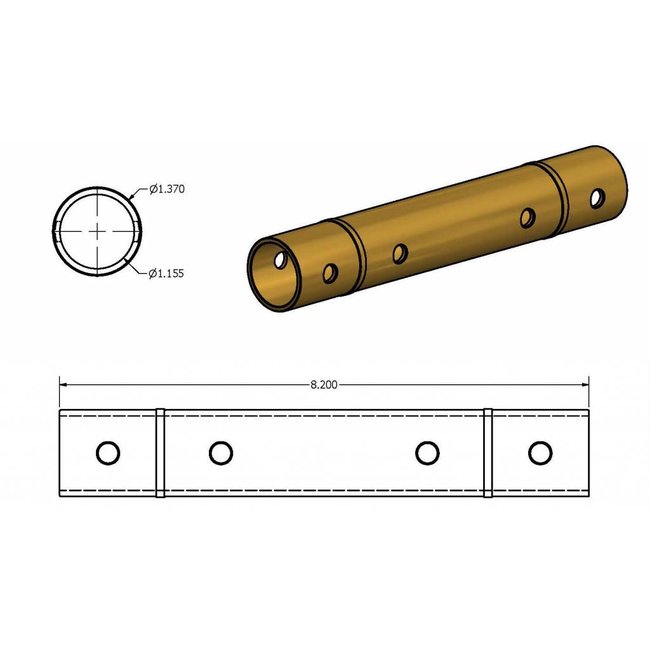 Liner, HP Cylinder, Brass, SLV, 75S/100S, Single Inlet