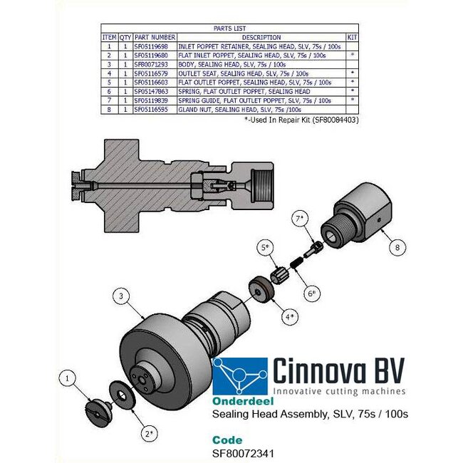Check Valve Kit, SL5 CKV Assembly, 100S