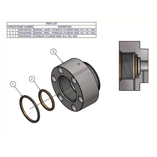 Hydraulic Cylinder Head, 100S