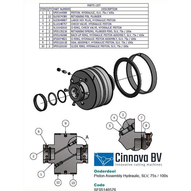 Glide Ring, Hydraulic Piston, 100S