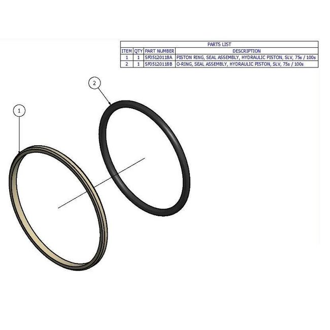 Seal Assembly, Hydraulic Piston, 100S