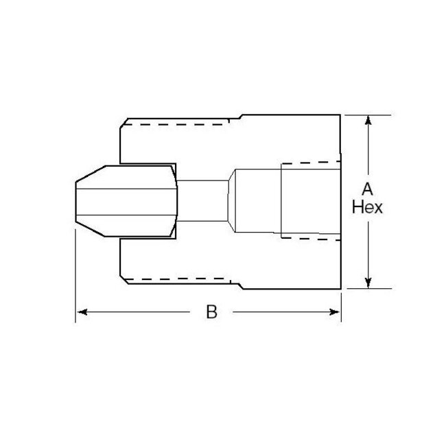 Adapter, 3/8" Male x 1/4" Female, 60K