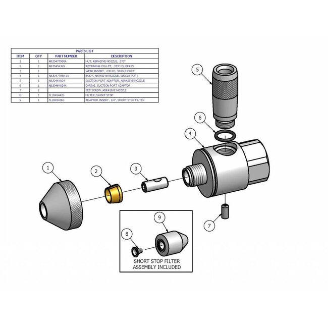 Abrasive Diamond Single Port, LH, w/SSFIDE 2, .25 mm