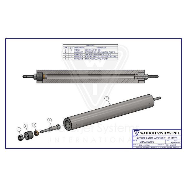 SEAL RING, ACCUMULATOR, .50 LITER