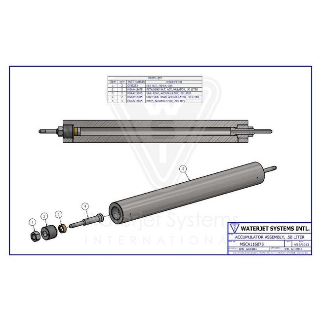 RETAINING NUT, ACCUMULATOR, .50 LITER