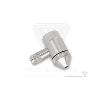 ABRASIVE NOZZLE ASSEMBLY, .014" / 0.35MM, SINGLE PORT, LH