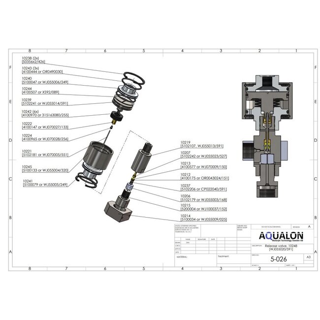 Valve body, BFT Style. (Dump valve)WJ055013/591