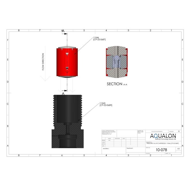 Pressure valve cartridgeExcl. huis
