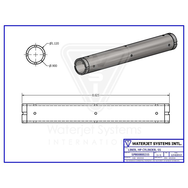 Cylinder Spacer, HP Cylinder, Stainless Steel