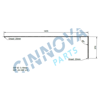 Avure HPP Style 3/8" Leidingwerk, 1805 mm 6200 Bar