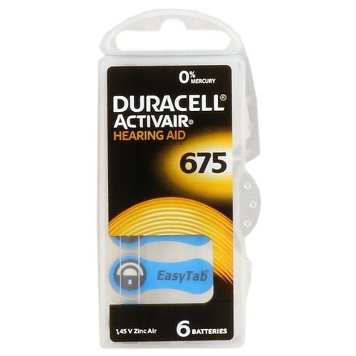  Duracell DA675 Hearing Aid Zinc-Air blister 6 