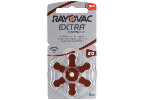  Rayovac 312 Extra Advanced Hearing Aid Zinc-Air blister 6 