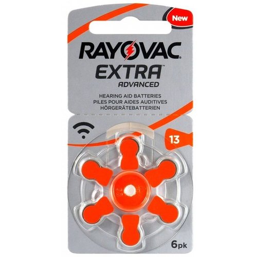  Rayovac 13 Extra Advanced Hearing Aid Zinc-Air blister 6 