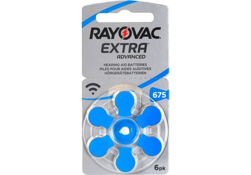  Rayovac 675 Extra Advanced Hearing Aid Zinc-Air blister 6 