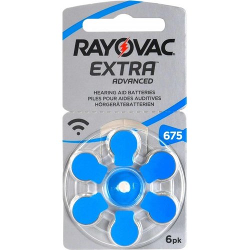  Rayovac 675 Extra Advanced Hearing Aid Zinc-Air blister 6 