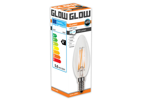  Glow Kaars E14 5W(=40W) 2700K 470LM Dimbaar 