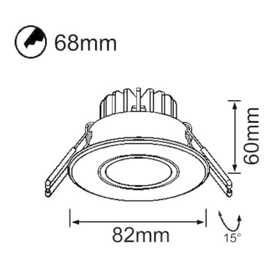 LED Inbouwspot Kantelbaar Chroom (incl.  vwb)-2