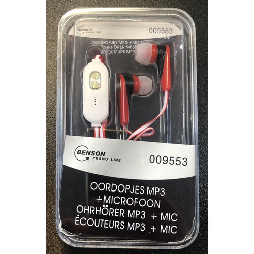  Benson Oordoppen in-ear+ microfoon- mix kleur 