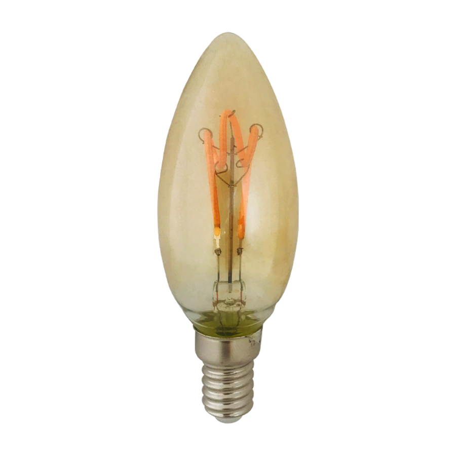 Vintage LED Kaars Ø 3,5 cm 4W Filament Lamp Amber  (incl.  vwb)-1