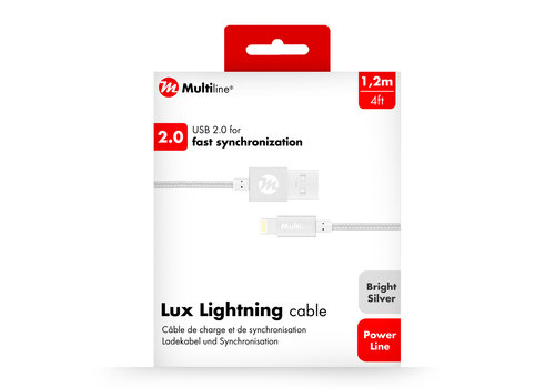  Lux Lightning Cable 1.2m Bright Silver 