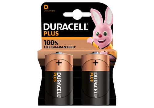  Duracell MN1300 D Plus 100% Alkaline blister 2 