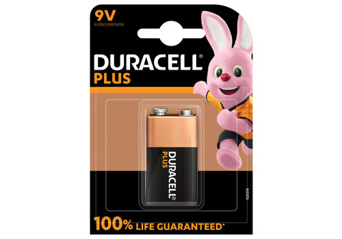  Duracell Plus Alkaline 100% 9V 1 pack (6LR61) 