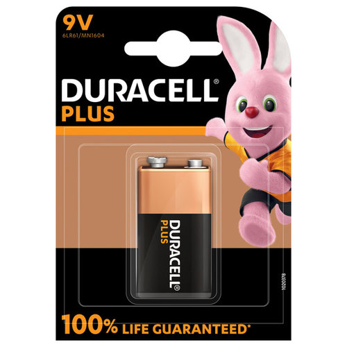  Duracell Plus 100% Alkaline 9V/ 6LR61 blister 1 