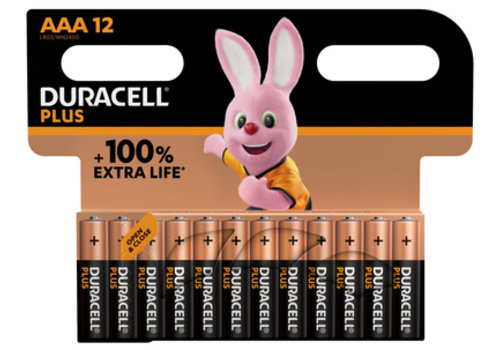  Duracell MN2400 AAA Plus 100% Alkaline 12-pack 