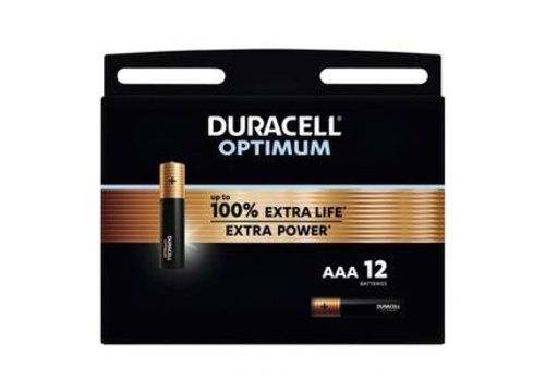  Duracell Optimum Alkaline AAA 12 pack (LR03) 