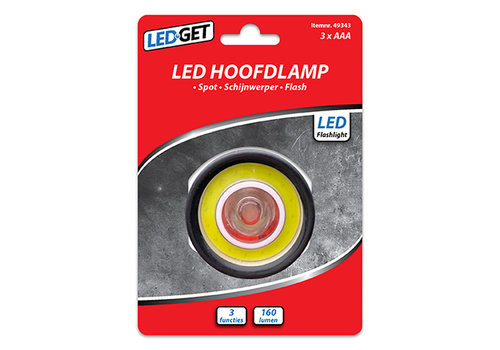  LEDGET Hoofdlamp 1W+COB 3W LED 