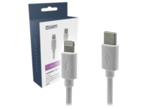 A-DAPT Laadkabel USB-C > Apple 8-pins wit   A-DAPT Laadkabel USB-C > Apple 8-pins wit