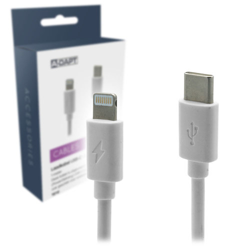  A-DAPT Laadkabel USB-C - 8-pins wit 