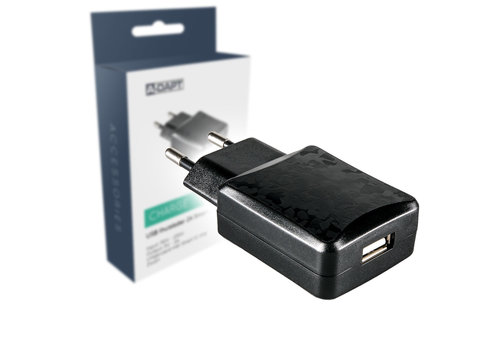  A-DAPT Thuislader 1x USB 2,1A zwart 