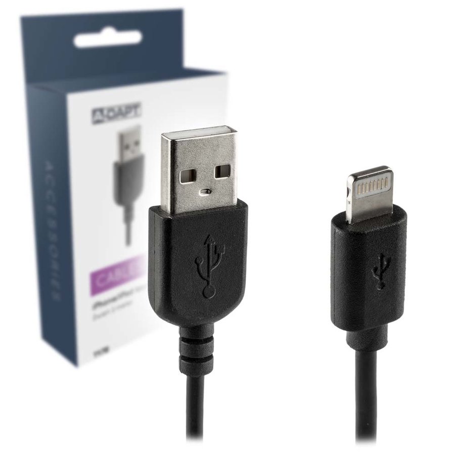 Laadkabel USB-A > Apple 8-pins 2m zwart-1