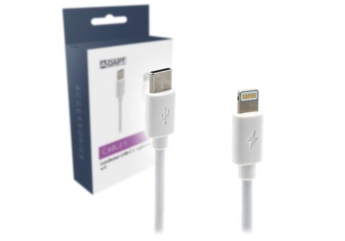  A-DAPT Laadkabel USB-C > 8-pins 2m wit 