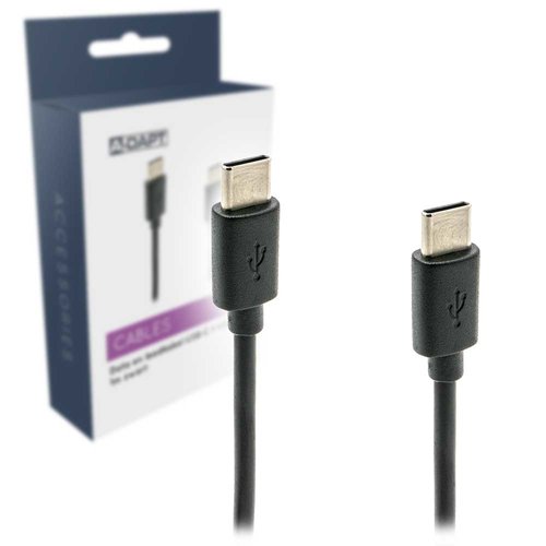  A-DAPT Data en Laadkabel USB-C > USB-C 1m Zwart 