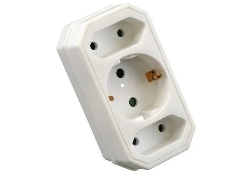 VB Extend Verdeelstekker 2x euro + 1x RA verticaal wit   VB Extend Verdeelstekker 2x euro + 1x RA verticaal wit