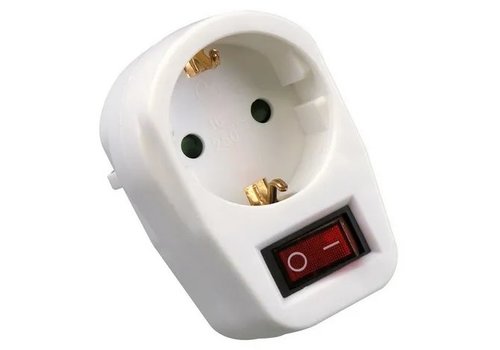  VB Extend Doorvoerstekker 1V + RA + schakelaar wit 